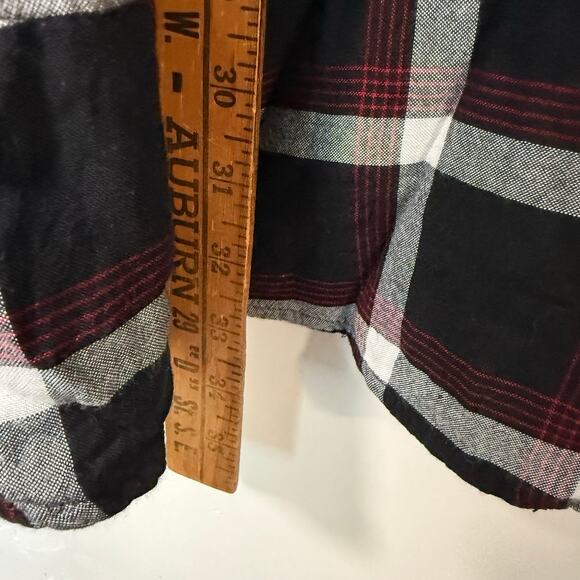 J. Jill Women's Tunic Top Shirt Dress Plaid Button Down LS Black Red Plus 2X - Picture 9 of 10